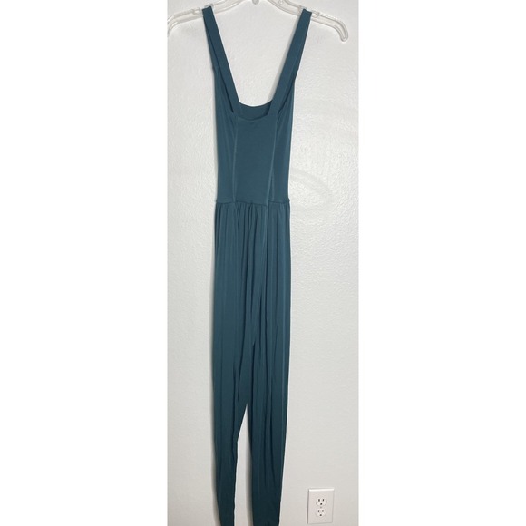 Imbodhi Jumpsuit Cross Back Harem Lounge Yoga Stretch Romper Teal Blue Medium - Picture 3 of 5